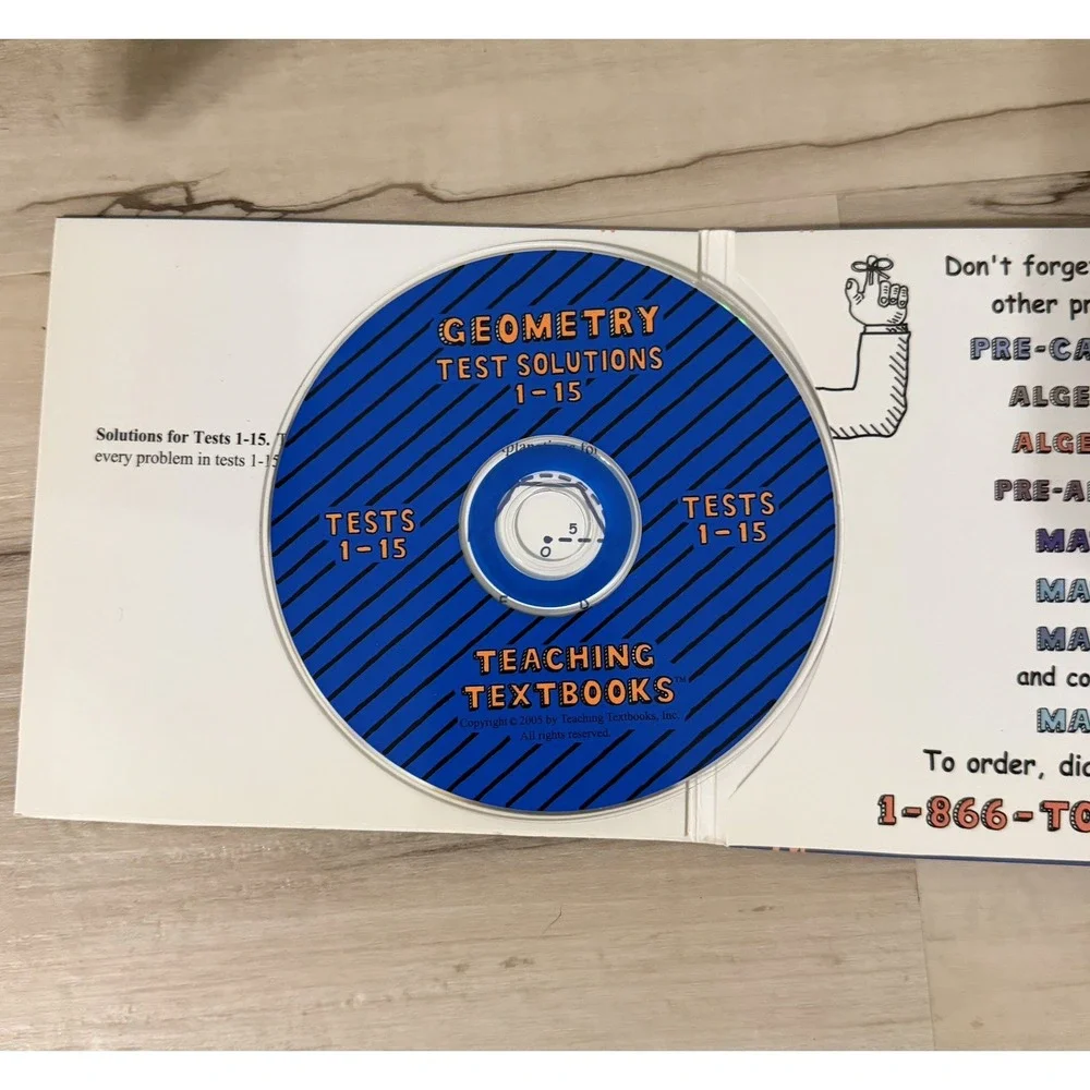 Teaching Textbooks Geometry Test Solutions CD - High School Math CD-ROM 1st ed